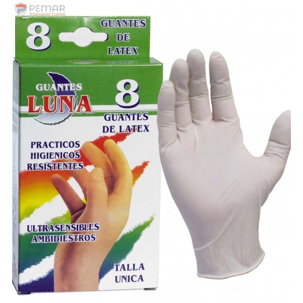 BOX 8 UNID. DISPOSABLE LATEX GLOVES